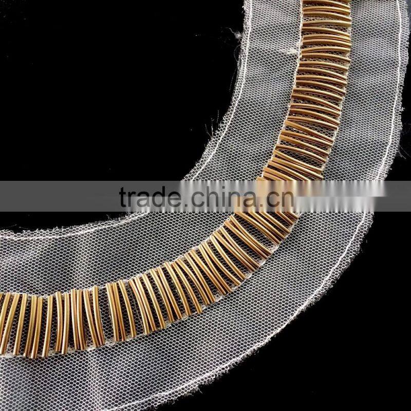 fashion silver plastic beaded necktrim/ neckline/ neck collar for decoration wholesale
