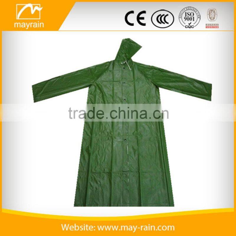 pvc adult waterproof long rain jacket raincoat