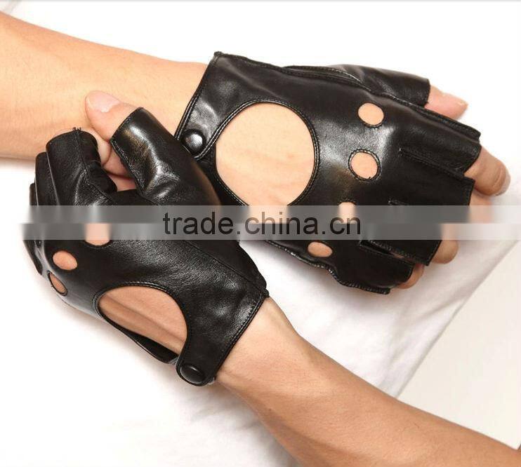 Thin leather gloves male half outdoor cycling sports fitness leather gloves