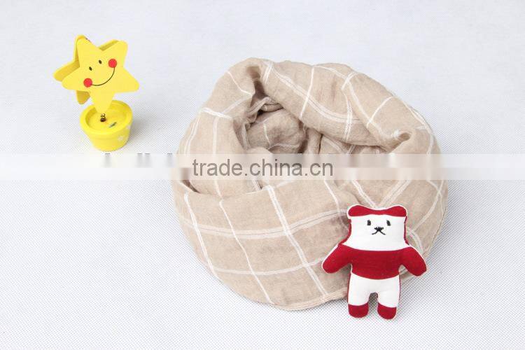 Wholesale Fashion Children Kid's Checked Plaid Cotton Polyester Autumn Winter Scarf