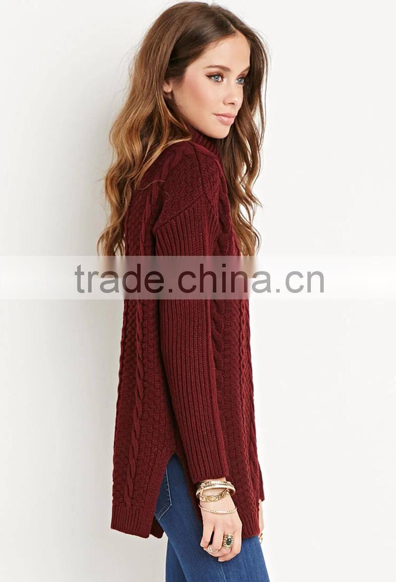 2016 New fashion design winter knitted wool cashmere woman sweater