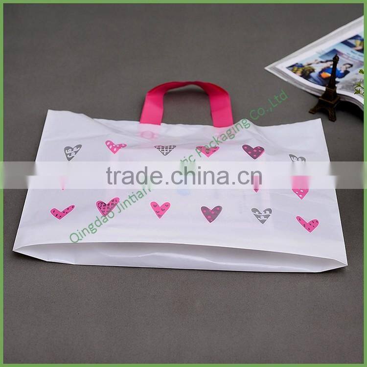 Custom Printed Square Bottom Plastic Garment Bags with Handle