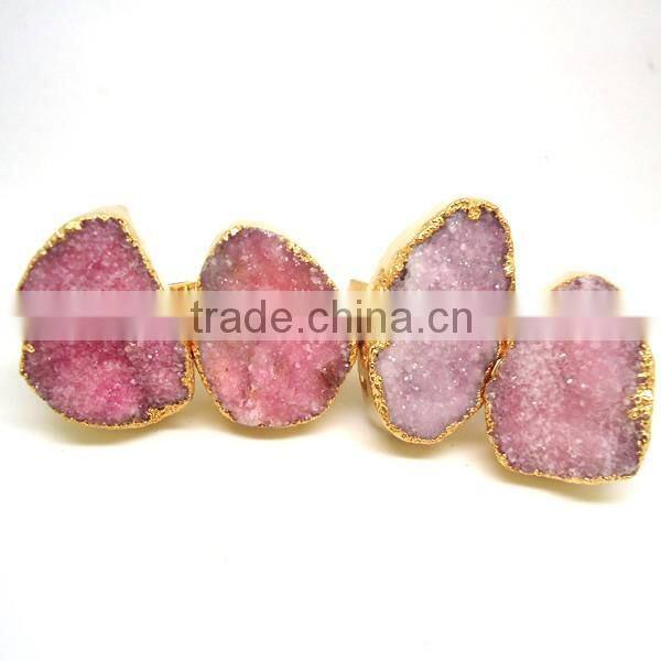 RG1089 Faceted Gemstone ring,Crystal Quartz gold Stacking Ring