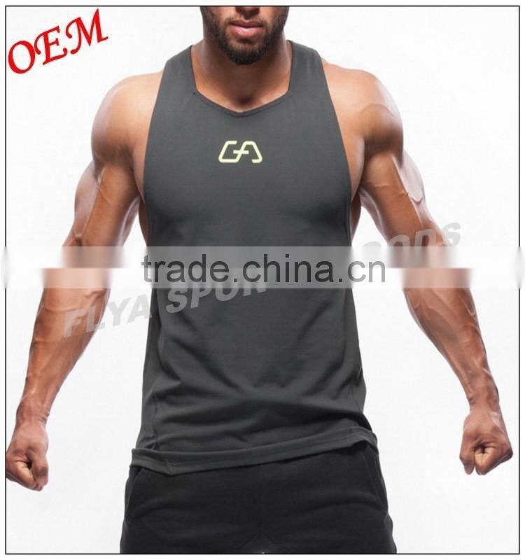 high quality 100% cotton sexy men singlets for GYM