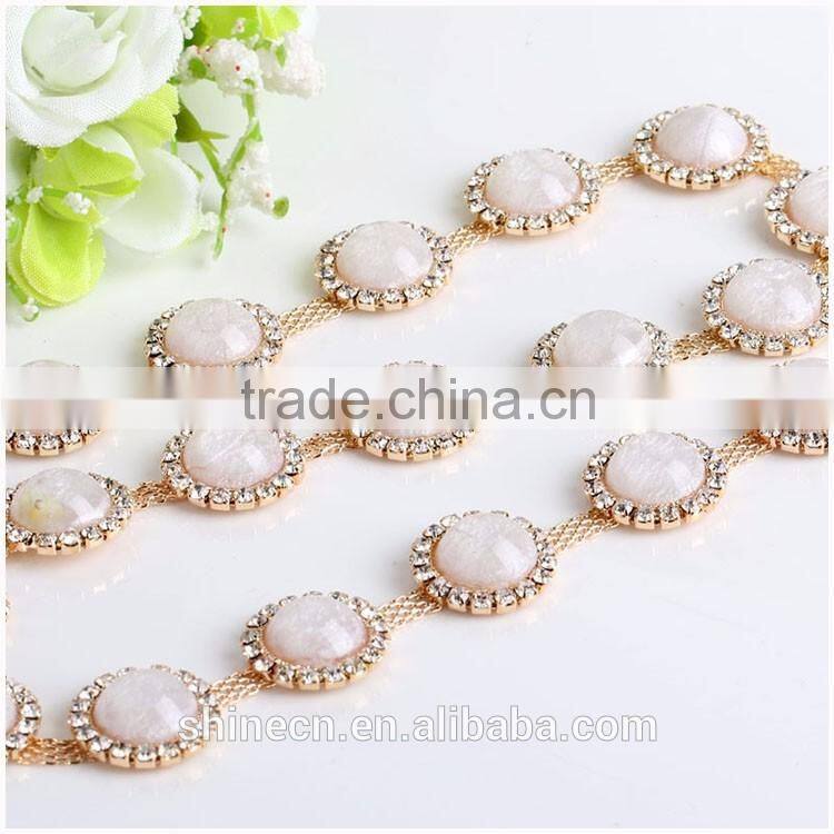 In stock High quality diy cup chain YIWU Wholesale Round rhinestone cup chain shining loose Rhinestone chain