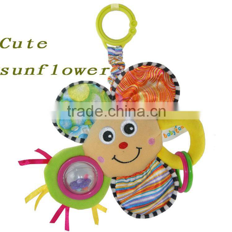 Babyfans 2015 New Product Cartoon Animal Toys And Plush Stuffed Baby Toys Baby rattle toy baby bed hanging toy