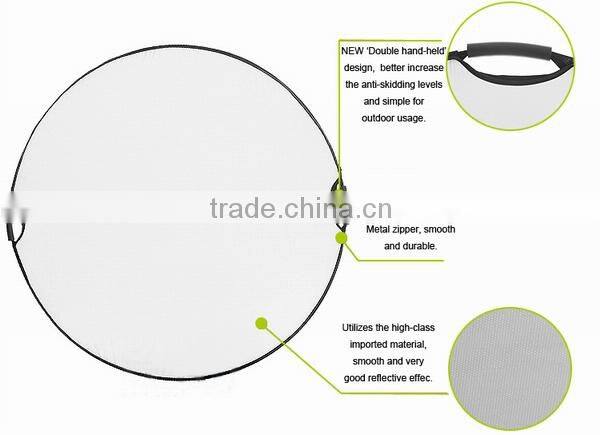 24" (60cm) 5-in-1 Portable Round Collapsible Photo Reflector For Studio & Outdoor Lighting