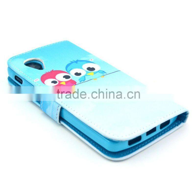 2015 Printed flip PU leather cover case for LG Nexus 5