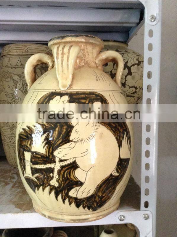 Chinese antique ceramic vase for home deco