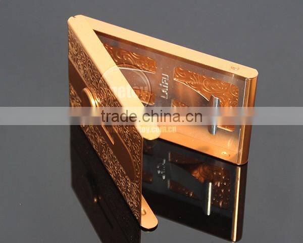 Push Up Push Down Button Folding Anodizing Gold Aluminum Knurling Business Metal Automatic Card Holder