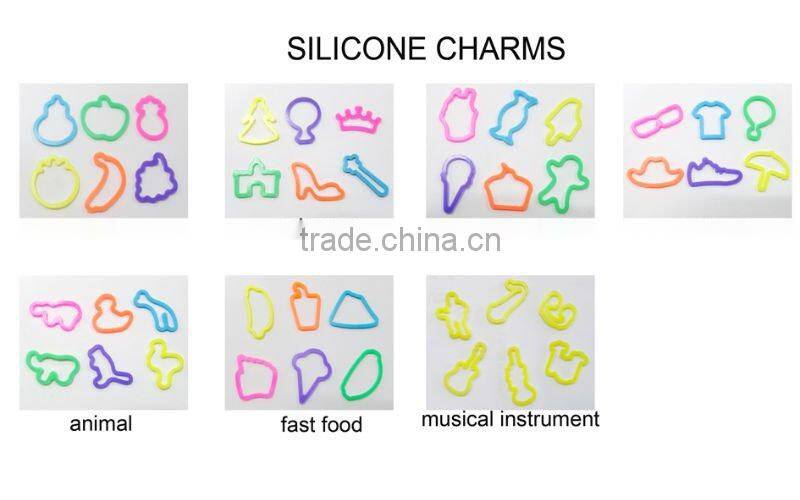 lovely silicone wristband with cartoon pendants