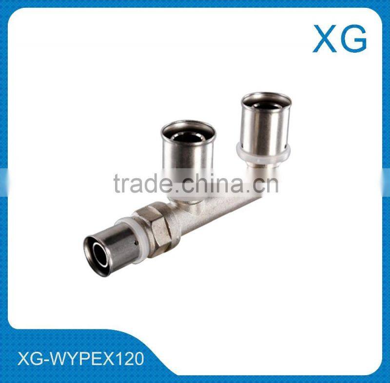 Brass compression pipe fittings male female elbow for PEX/PE/Gas pipes