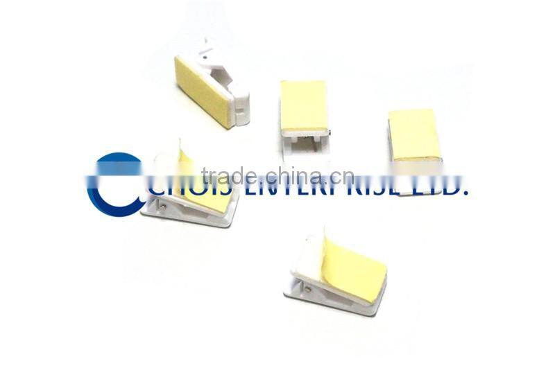 Ribbed Thumb-Grip White Pressure-Sensitive Plastic Clips with Adhesive Back 5735-3008