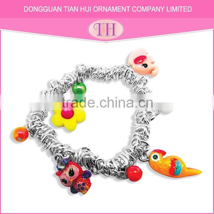 2016 top selling high quality good luck fancy red glitter owl chain bracelet for girls