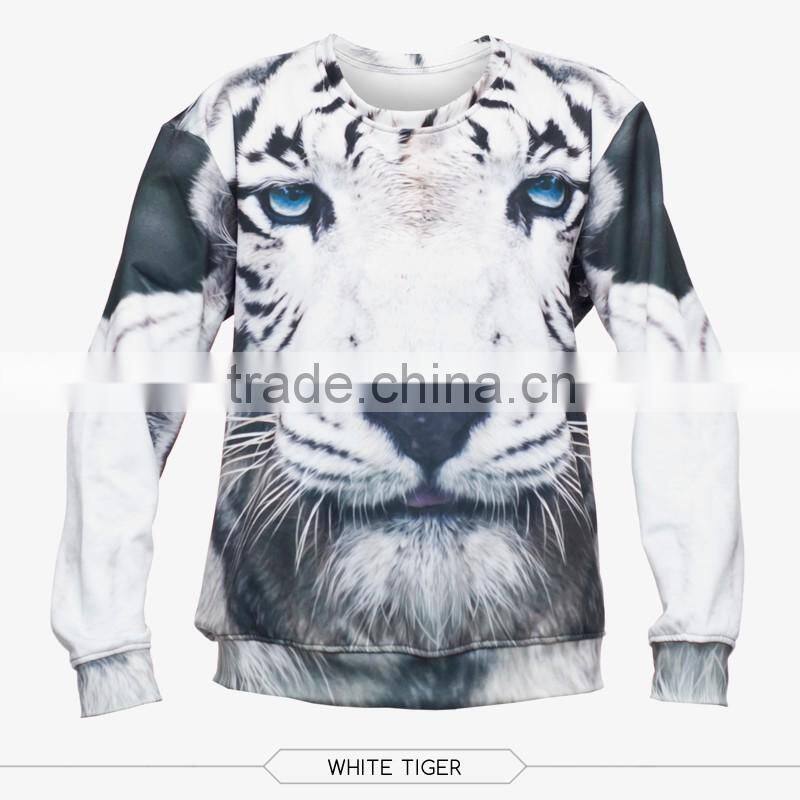 Unsex withou hood sublimation animal crew neck sweatshirt