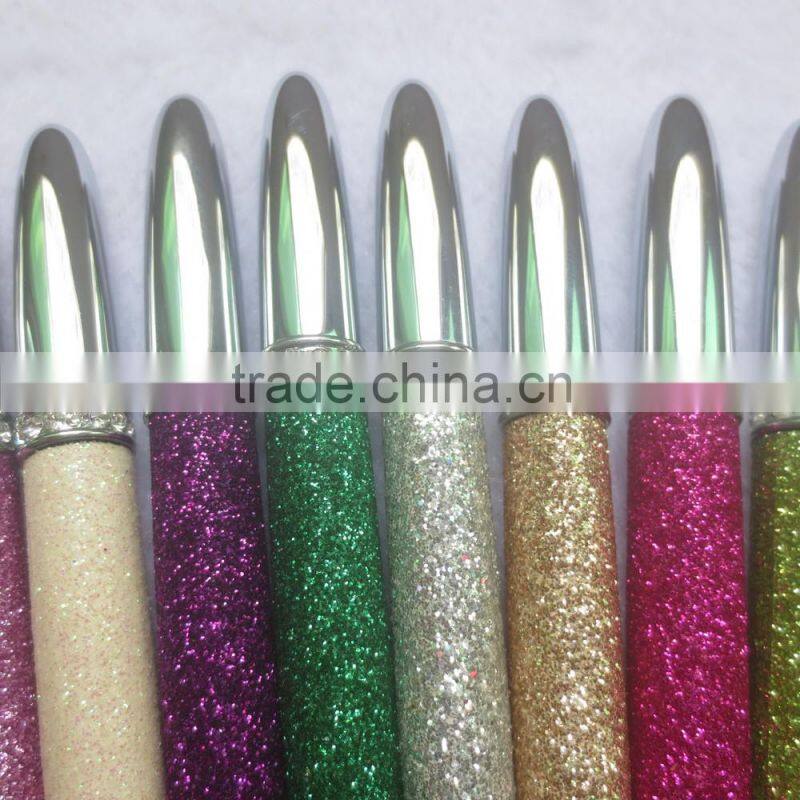 Advertising Diamond Crystal Ball Pen ,Glitter Leather Pen with Custom Logo Manufacture