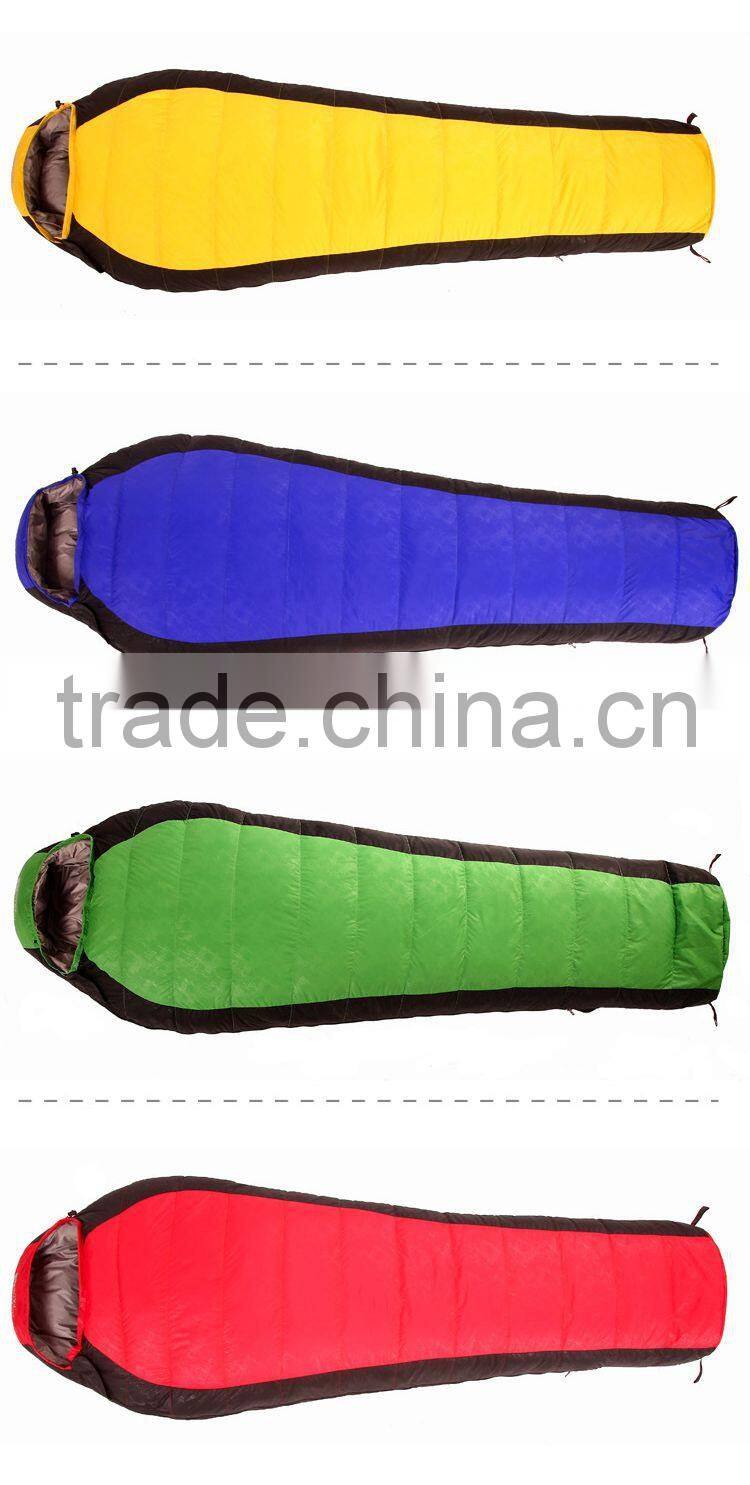 Outdoor backpacking goose down mummy adult winter sleeping bag