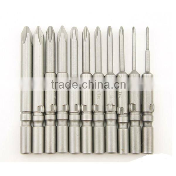 11PCS 802 Round Shank Magnetic Phillips Cross Screwdriver Bits Electric Screwdriver Head 60mm AR-62