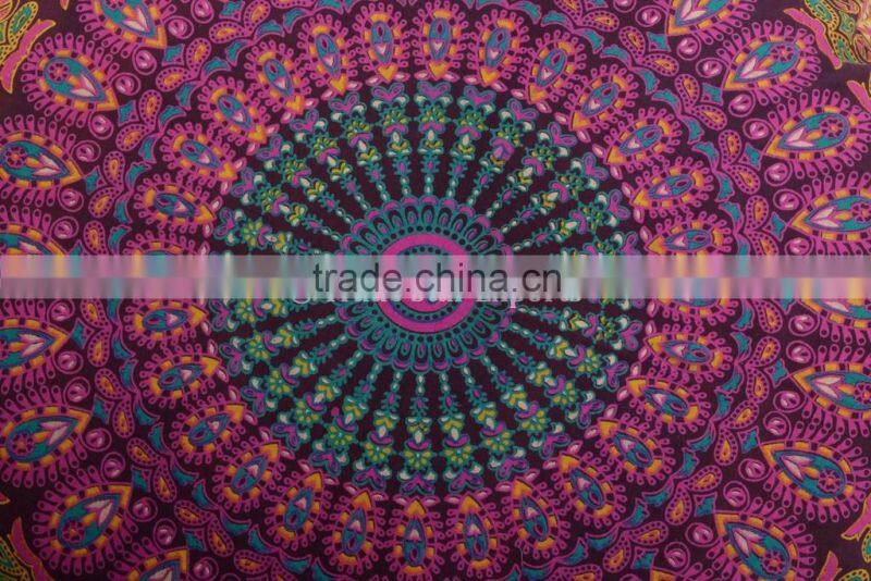 Indian Mandala Pillow Cover Decorative Throw Pillows Large Round Floor Cushions Pom Pom Roundie Boho Pillow Shams