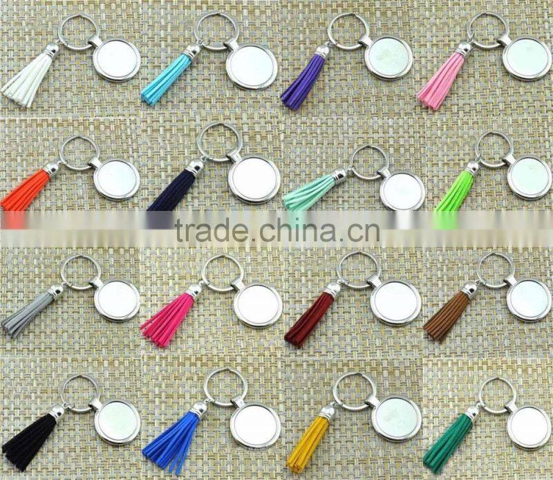 Faux Fur Personalized key chains Monogrammed Acrylic Puff Ball Keychain