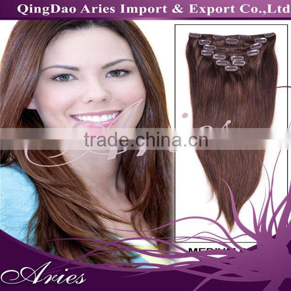 Alibaba supplier 8A grade clip in hair extension human hair extensions clip in hair extensions for black