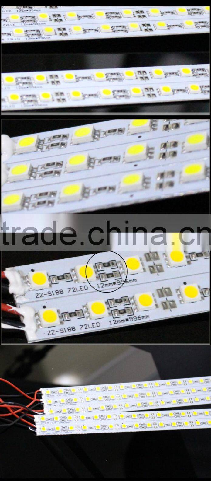 SV Dc 12V LED STRIP Super Bright 5050 72LEDs Rigid Strip BLUE Imported chip Light Non-waterproof 12mm Width PCB 36W
