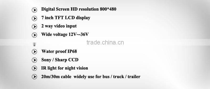 high resolution and hot sale car camera system for Heavy duty/bus/truck