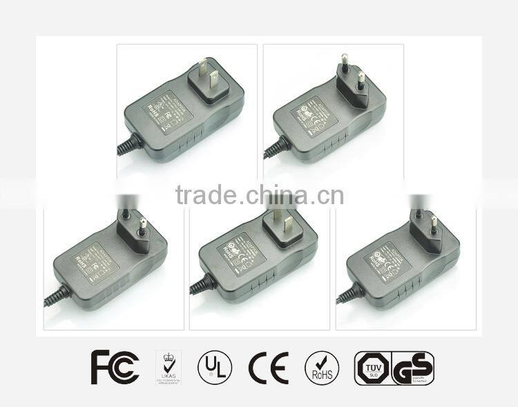 Plug inpower adapter 24w 12v 2a with UL/CUL GS SAA PSE approvaled