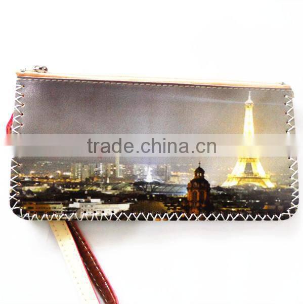Hot sale famous scenery printing wallet for cards and money