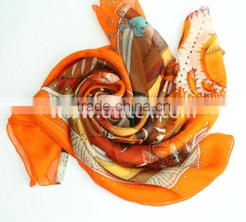 Digital print silk scarf