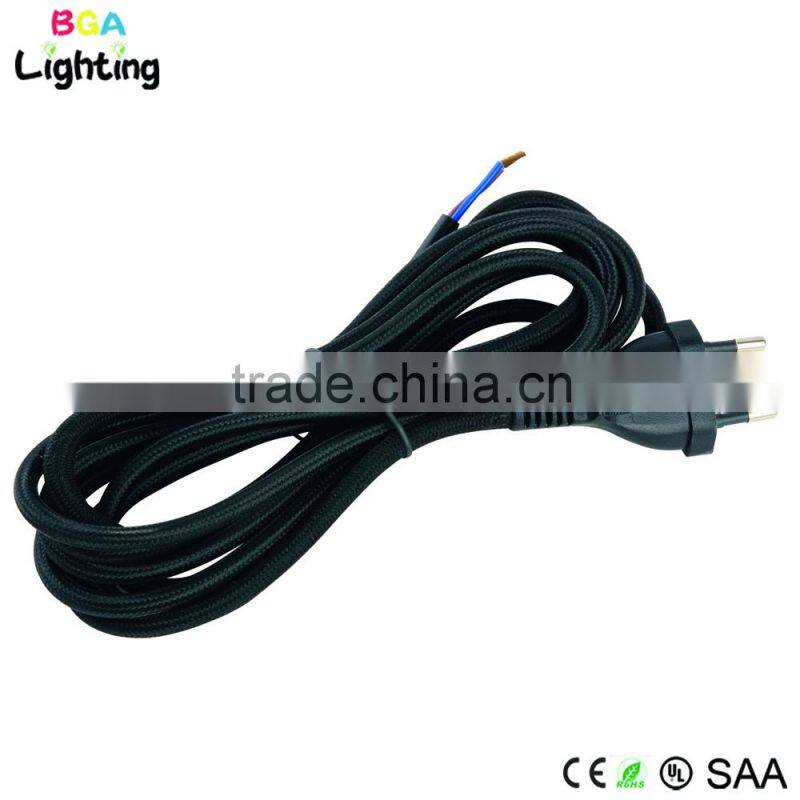 AC power cord copper braided wire plug for pendant light