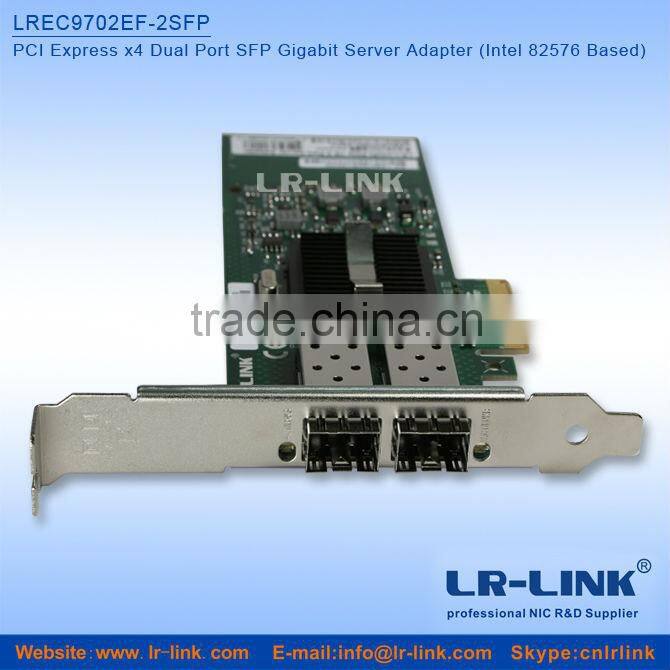 LREC9702EF-2SFP Intel 82576EB chipset PCI Express 1000M Gigabit Dual Port SFP Lan Card,ISCSI boot