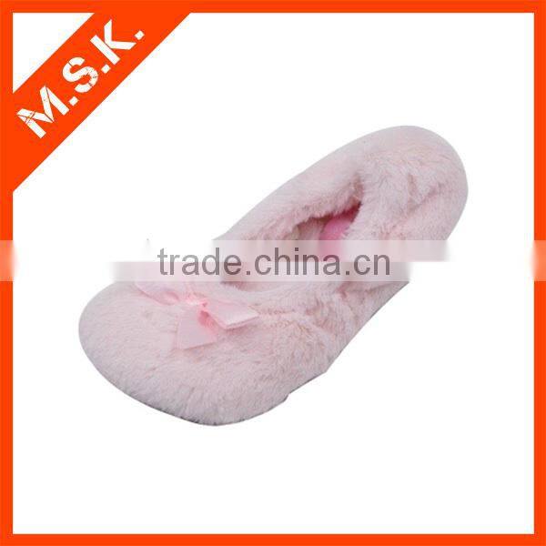 With bowknot soft furry wide ballroom dancing line dance shoes