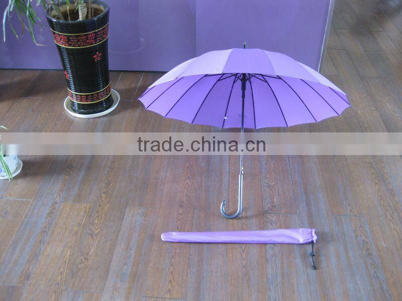 16 ribs fiberglass frame rainbow umbrella,64CM*16K promotion Straight umbrella