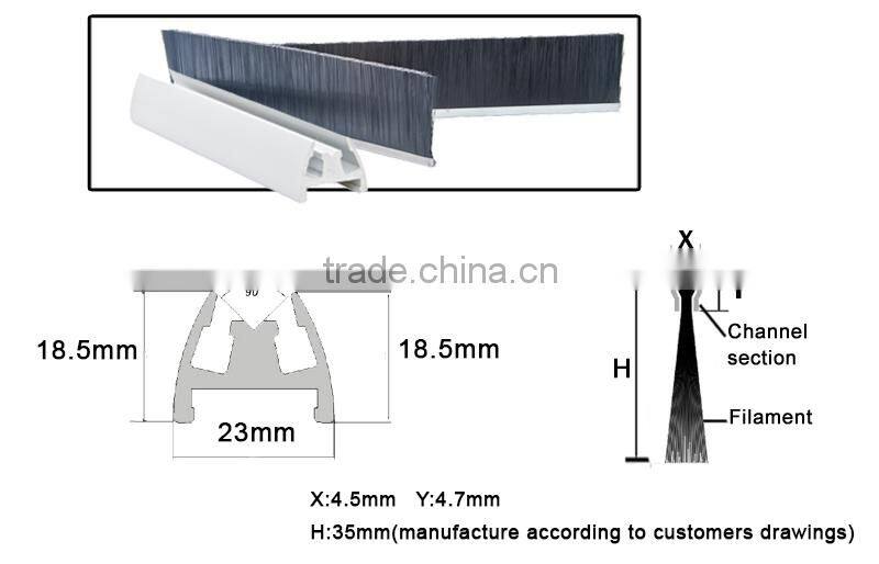 double row safety brush escalator deflector brush escalator safety brush guard