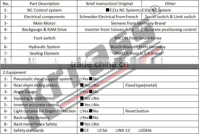 electrical panel iron plate cutting machine 4x2500 from Krrass
