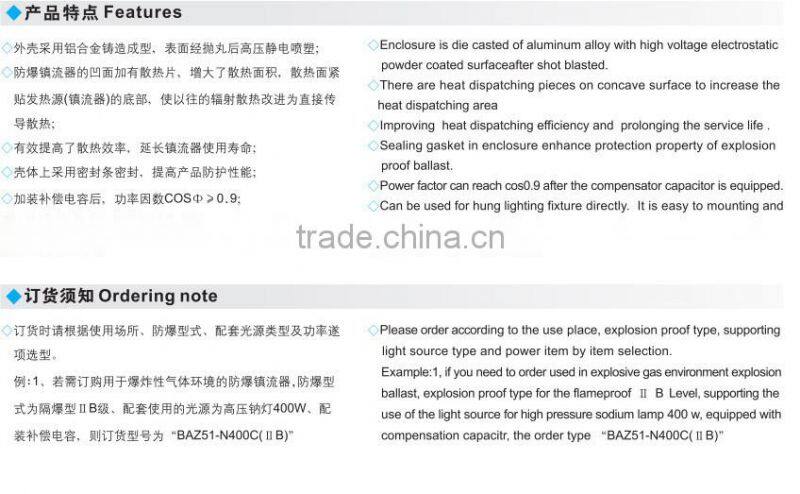 Hot Seller IP65 Explosion proof ballast