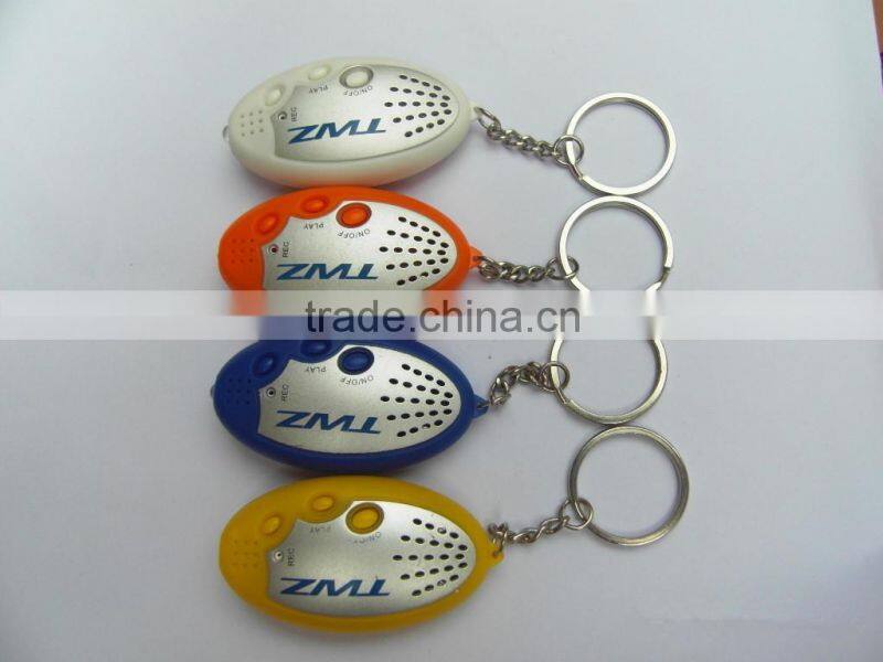 LED lamp style voice recordings key chain, Cheap keychain promotional gifts custom