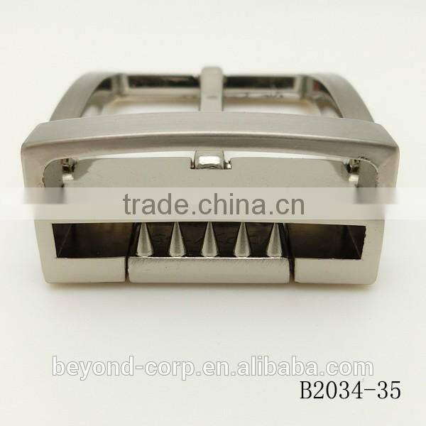 Formal type clip pin buckle brush nickel plated with zamack casting pin and loop teeth clip buckle