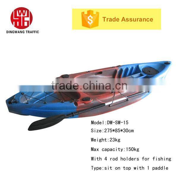 Made in China DINGWANG Rotational Sit on top Plastic Fishing Canoe