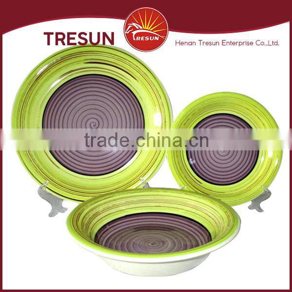 round shape 18pcs handpainted ceramic dinnerware/stoneware dinnerset tableware made in China