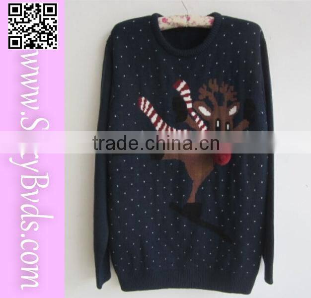 Wholesale unisex pullover christmas sweater with deer