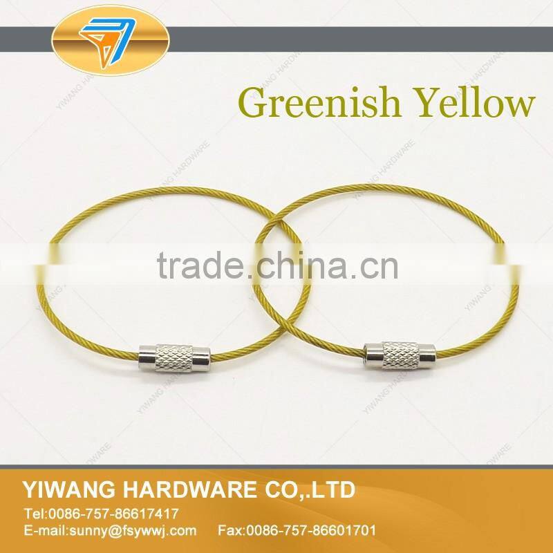 Outdoor Hiking Bright Green Stainless Steel Wire Key Ring