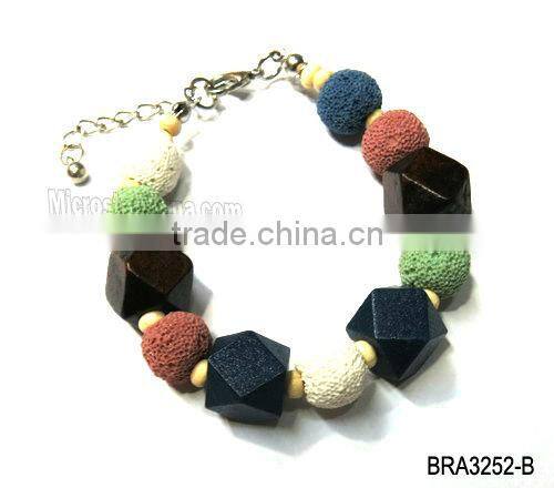 Braided handmade lava stone bracelet