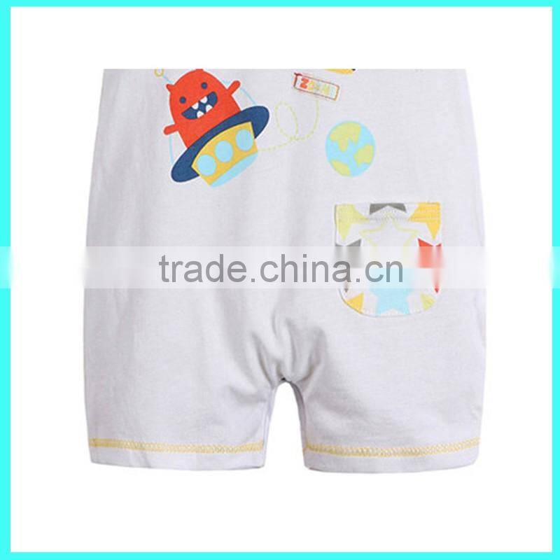 High quality newborn infant fashion short sleeve baby romper with print