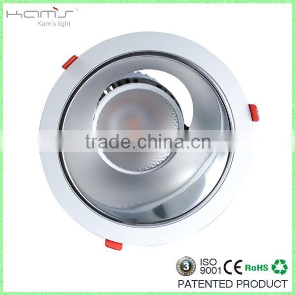 High Power Patent design Tiltable round LED Downlight