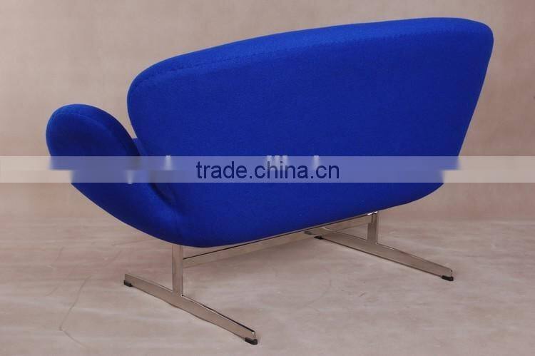 Fashion design modern popular 2 seater arne jacobsen hotel swan sofa