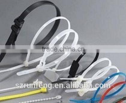 Different types of plastic nylon cable ties