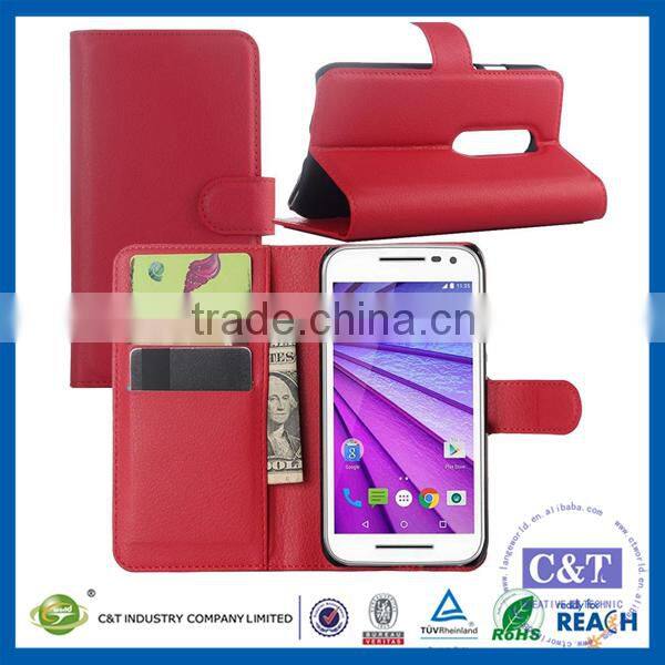 C&T Wholesale fashion magnetic wallet case for motorola moto droid turbo 2