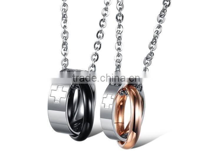 Cheap fashion jewelry made in china wholesale engravable pendants, steel and gold pendant